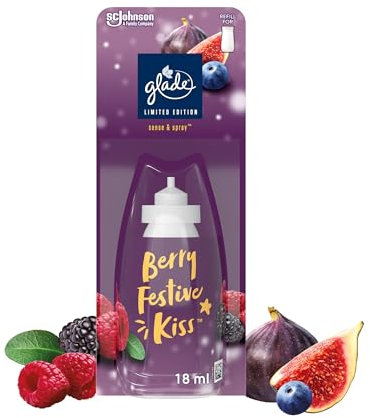 Glade Sense & Spray Air Freshener Refill, Motion Activated Automatic Room Spray and Odour Eliminator for Home, Berry Festive Kiss, 18ml