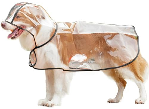 YAPKOLV Hunderegenmantel mit Kapuze, wasserdicht (für kleine Hunde mit einem Gewicht von 16 bis 24 Pfund geeignet)
