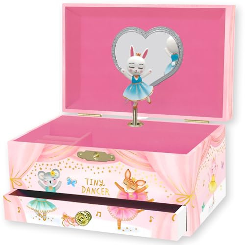 Giggle & Honey® Joyero Musical de Bailarina para Niñas - Caja de Música Infantil con Bailarina Giratorio, Regalo de Cumpleaños Bailarina para Niñas - Edades 3-10