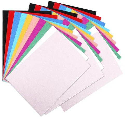 Hitopin 30 Pièces Papier Pailleté, Feuilles de Papier à Paillettes, Feuilles de Papier de Soie Coloré, Papier Cartonné Pailleté, pour Bricolage et Création, Festival Emballage Décoratif(10 Couleurs)