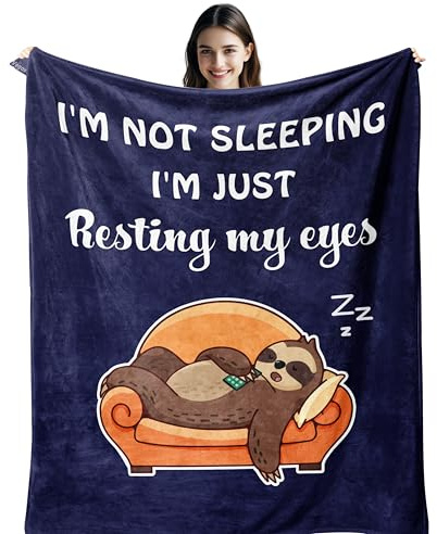 Vegas Gifts for Men, Birthday Gifts for Men, Funny Soft Sloth Blanket 150X130CM, Presents for Man, Husband, Dad, Grandad, Son, Son in Law on Birthday, Wedding Anniversary, Valentines, Christmas