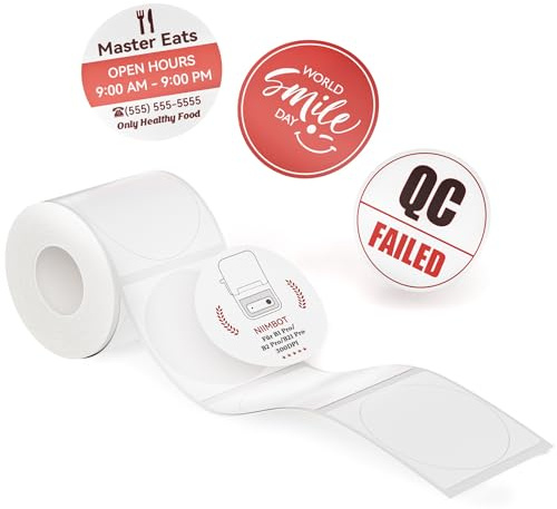 NIIMBOT Etiketten, Rot und Schwarz Bedruckte Etiketten für B1 Pro B2 Pro B21 Pro Etikettendrucker, 51x51mm 145 Blatt, Thermopapier Aufkleber Etikettenband für Supermärkte, Geschäfte, Büros, Weiß