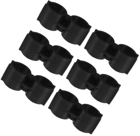 6pcs Broom Handle Connector Black Plastic Pole Clamps