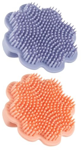 TOYANDONA 2pcs Bath Brush Soft Silicone Lion Shampoo Brush for Newborns Gentle Cradle Cap Scrubber and Scalp Massager for Boy Girl Fun and Engaging Bath Tool