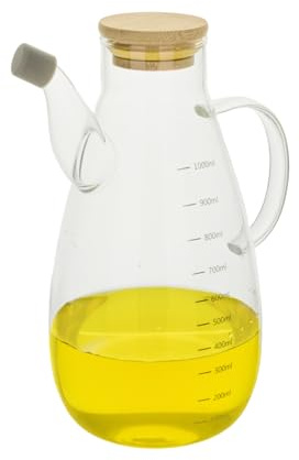 KASANOVA Oliera 1 L in Vetro borosilicato e Tappo in bambù