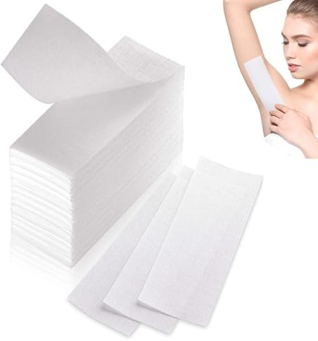 400 PCS Non-Woven Wax Strips for Hair Removal, 22x7CM / 8.5x3IN Waxing Paper, Tear-Resistant & Skin-Friendly Fabric Strips for Arms, Legs, Face, Underarms and Bikini, Gentle & Effective Body Care