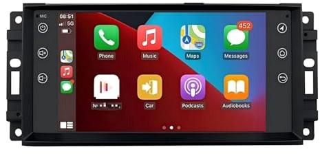 Radio de Coche con Pantalla táctil Estéreo para Coche Compatible con para Jeep para Wrangler para Dodge, Doble DIN Pantalla táctil