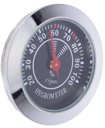 Ipetboom Analog Mechanical Round Hygrometer for Cigar Humidor 38mm Gauge Black Analog Cigar Humidor Accessory for Box and Cabinet Use