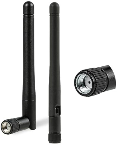 2 pz Antenna WiFi Dual Band con connettore RP-SMA – 2,4/5,8 GHz 3dBi MIMO Antenna per router Wi-Fi, adattatore USB, telecamera IP, videosorveglianza e moduli Bluetooth con orientamento omnidirezionale