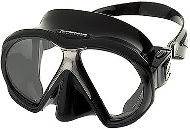 ATOMIC AQUATICS SubFrame Scuba Diving Mask with UltraClear Lenses | Durable Indestructible Two-Window Swimming Mask for Snorkeling, Regular Fit, Black/Black