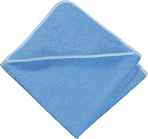 Erwin Müller Kapuzenbadetuch hellblau Größe 100x100 cm, Kapuzenhandtuch Kinder Frottier - schnell trocknend und saugstark