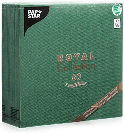 50 Servietten ROYAL Collection 1/4-Falz 40 cm x 40 cm dunkelgrün