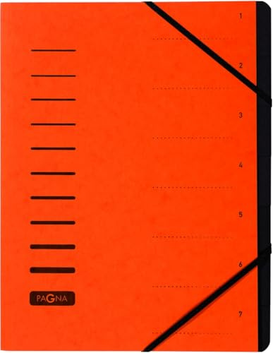 Pagna 5 x Ordnungsmappe 7 Fächer orange