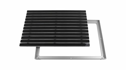 EMCO Eingangsmatte DIPLOMAT Gummi schwarz 22mm + ALU Rahmen Schmutzfangmatte Fußabtreter Antirutschmatte, Größe:100x50cm