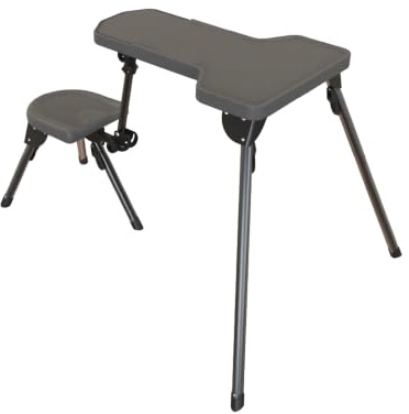 Caldwell Stable Table Lite with Weatherproof Tabletop, Ambidextrous Seat and Fully Collapsible Design for Easy Transport and Outdoor Target Shooting