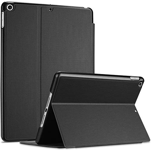 ProCase Boklock fodral för iPad 9:e generationen 2021/8:e generationen 2020/7:e generationen 2019 10,2 tum, skyddsfodral smart case cover kompatibel med iPad 9/8/7 – svart