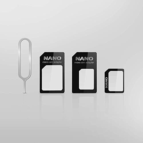 Cable Technologies Adattatori Sim Card Kit per Tutti i Smartphone e Tablet, 4 in 1 + Estrattore, Nano Sim-Nano Sim Adapter-Nano Micro Sim Adapter