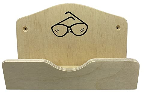 Davartis Sauna Brillenhalter/Brillenablage mit Bildmotiv Brille aus Holz (1x 1 Stk.)