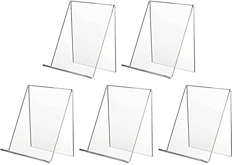 Display Bilderständer - 5 Pack Display Ständer für Bilder - Klarer Acryl Buchständer, Bilderalbum und Prospekthalter für Bücher, Notebooks