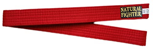 MMASPORT The Fight Evolution Karate Judo Aikido Taekwondo Gürtel für Kampfsportarten aus Baumwolle Basic (Rot, 300.00)