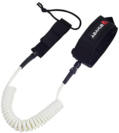 Abahub SUP Leash, Sup tillbehör, Surfboard Leash Board Sup säkerhetslina, 10 fot 7 mm Leash för vuxna vit