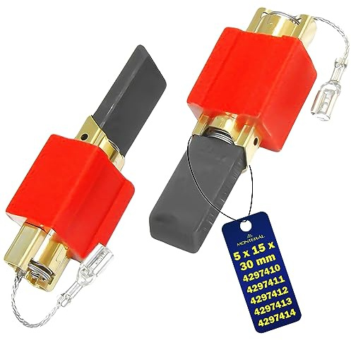 2 x Escobillas Carbon para Motor Lavadora 5x15x30 mm para Miele 4297410 | 4297411 4297412 4297413 4297414 - Garantía de 10 Años – MONTERAL