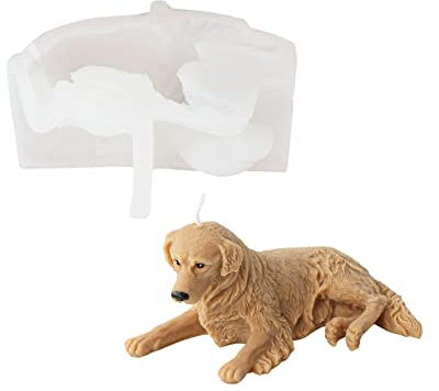 Xidmold 3D Hund Silikonform Kerzenform Seifenform Hund Silikon Formen Tier Backform für Tortendeko, Schokolade, Seife, Sojawachs Kerzen, Handwerk (Hund O)