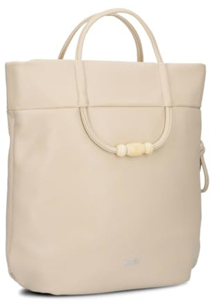 Zwei Damen Tote Bag Perla PE120 im Boho-Look 9 Liter Perlen-Verzierung geflochtener Makramee-Tragegurt + langer Schultergurt 3-in-1 Shopper, Einkaufstasche & große Umhängetasche