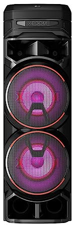 LG XBOOM RNC9 Party Speaker, Multi Color Lighting, Karaoke Feature, 1 Mic + 1 Guitar Input, Wireless Party Link, USB, Bluetooth Connection, XBOOM App