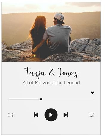 Geschenkfreude Song Cover Glasbild personalisiert mit Foto - 15x9 für Ihn | Acrylglas mit Wunschfoto, Musik Cover Bild, Fotogeschenke für Ihn, besondere Geschenke für Männer