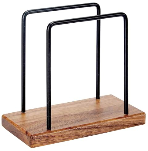 Portatovaglioli da Tavola, Porta Tovaglioli da Tavolo in Legno e Metallo, Portatovaglioli Verticale, Portatovaglioli Vintage per Tavolo da Pranzo per Ristoranti, Cucine, Bar (Marrone)