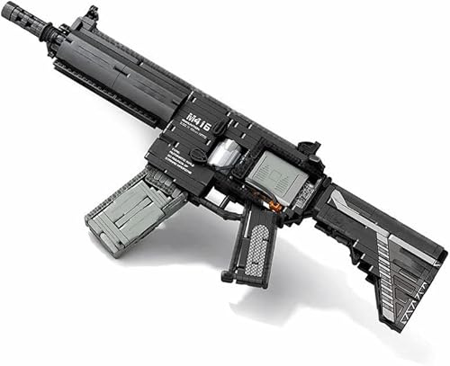 Technik Schießwaffe Bausteine, Technik Militär M416 Sturmgewehr Bausatz Modell, 1188+ Klemmbausteine Gewehr Waffen Bauset Konstruktionspielzeug Kompatibel mit Großen Marken