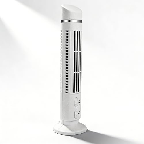 Sxhlseller Ventilatore a Torre Oscillante Ventilatore Senza Pale, Ventilatore da Ufficio Silenzioso con Oscillazione di 90 Gradi, Ventilatore da Tavolo Portatile con Luce per Camera da