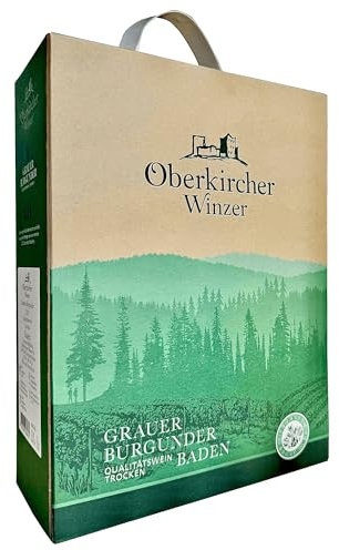 Oberkircher Winzer Wein-Box Grauburgunder - Weißwein trocken 3 Liter, Fruchtaromen & feine Kräuter, beliebte Weinsorte, deutscher Qualitätswein aus Baden 1 x 3,0 l Bag-in-Box