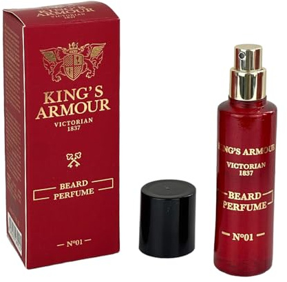King's Armour Luxury Beard Perfume Spray 40 ml - Frescura Duradera y Aroma Masculino Distintivo - Fragancia Premium Para Barba y Rostro.