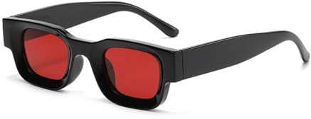 WDZAYXC Rechteckig Polarisiert Sonnenbrille Retro Quadratisch Rahmen Brillen für Damen Herren UV 400 Schutz