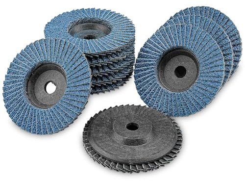 NuoDunco 10 Pcs Disques à Lamelles, 75mm Disque 60 Grain Meuleuse Compartiments pour Meuleuse Convient à l'acier Inoxydable, Bois, Métal