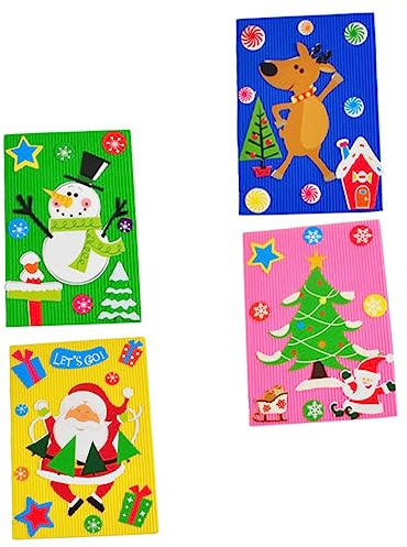 Lurrose 4stücke Teiliges Bastelset für Grußkarten Diy-karten für Junge Mädchen Weihnachtskarten-bastelset mit Zubehör Kreatives Basteln für Jeden Anlass