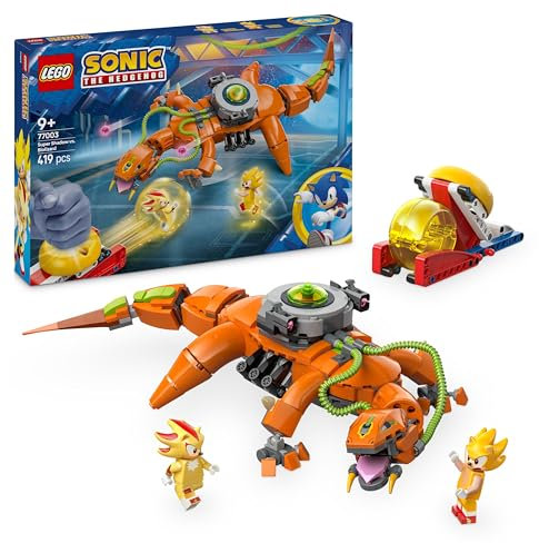 LEGO Sonic Age 9+ the Hedgehog Super Shadow vs. Biolizard Set, Building Toy Includes 3 Video Game Characters and a Chaos Emerald, Gifts for Gamers, Boys and Girls aged 9 Plus 77003