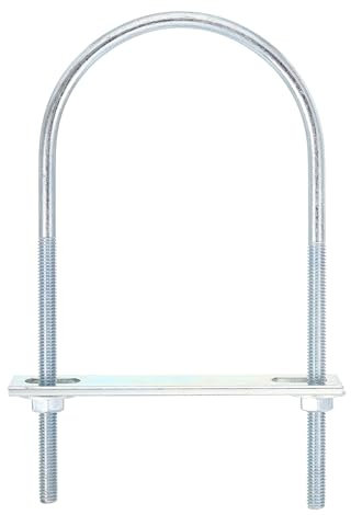 sourcing map Runde U-Bolzen Bolzenanker U-Bügel, 8 Stück, 76 mm Innenbreite 150 mm Länge, M6, verzinkter Kohlenstoffstahl, U-Klemmschraube mit Muttern und Platten, für Bootsanhänger