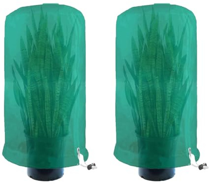 2x Housse Hivernage pour P-lantes, Voile Hivernage P-lante Exterieur, Housse de Protection P-lantes en Pot avec Fermeture Éclair et Cordon, Bache Protection P-lante pour Palmier Citronnier Arbre