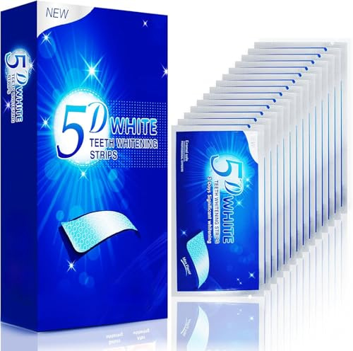 Teeth Whitening Kit, Teeth Whitening Strips, Tooth White Strips Pack for 14 Treatments, Safe On Enamel, Easy to Use Home Tooth Whitening kit, Advanced 5D Technology Teeth Whitening Kit