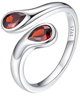 Bestyle Ringe Sterling Silber 925 Damen Verstellbare mit Geburtsstein | Silber/Gold Offen Damenring Verlobungsring Promise Ringe Anti Stress Ring Geburtstags Geschenk für Frauen