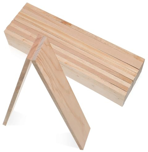 Garneck Pine Wood Boards Unfinished Rectangle Wood Planks for Craft Painting Blocks for Crafting Carving Staining DIY Home Decor 7.87 X 1.57 X 0.24In 12 Pcs