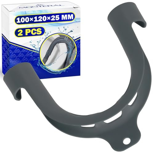 2x Schlauchhalter U-förmiger für Ablaufschlauch Waschmaschine 100x120x25 mm | Halterung Ablaufschlauch Geschirrspüler - Garantie 10 Jahre - MONTERAL