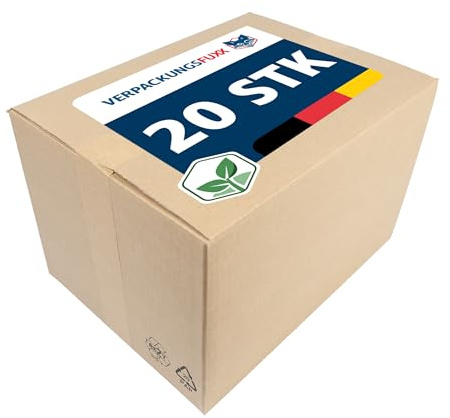 VERPACKUNGSFUXX Faltkartons 20 Stück | stabile Versandkartons Außenmaß 398 x 298 x 265 mm | ideal zum sicheren Verpacken & Versenden einfacher Aufbau