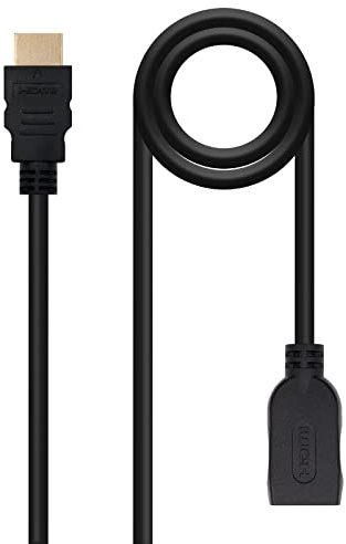 VoltShine Cavo HDMI 2.0 prolunga 1,0 m, nero, 4K a 60 Hz, supporto ARC; ideale per estendere connessioni audio e video ad alta definizione.