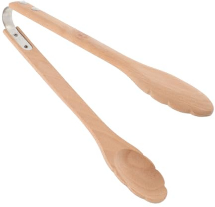 Cabilock Pinza in Legno Per Cucina Lunga e Versatile Per Servire Pane Cibo e Insalata Realizzata in Legno Naturale Robusta e Riutilizzabile Per Grigliate e Cucine Esterne