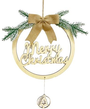 Cartel para puerta de Feliz Navidad para puerta de madera para Navidad – Cartel de madera de bienvenida para, porche, restaurante, apartamento