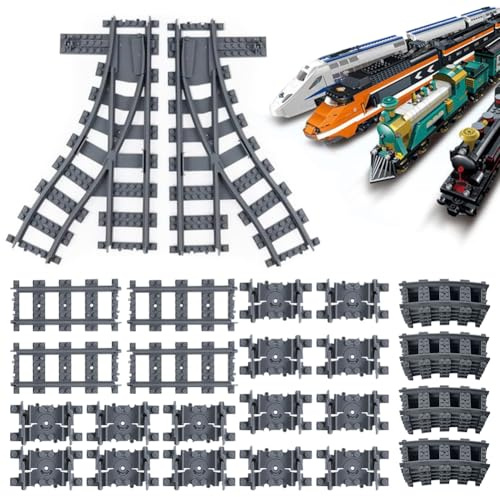 Set di 40 binari per treno, set di espansione per trail, City Railway Railway Rails, giocattoli da costruzione